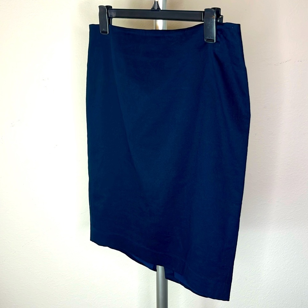 Ann Taylor loft size 6 cotton tweeted skirt navy blue business casual